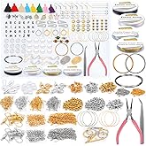 EuTengHgo Jewelry Findings Kit with Jewelry Tools & Premium Jewelry Making Supplies - Beads, Tassels, Charms, Wire, Cords for DIY Bracelets, Necklaces, Earrings Repair & Creative Craft Projects