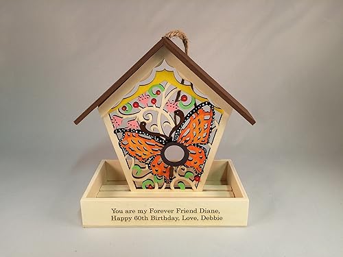 Amazon Com Laser Engraved Personalized Pine Wood Bird Feeder