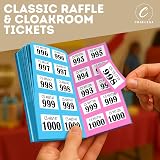 Coselena 5-Pack Cloakroom and Raffle Ticket Books 1-1000 Assorted Colours view 2