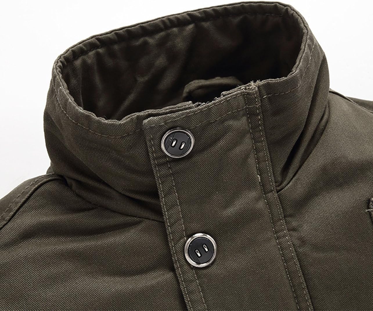 chouyatou Men's Casual Long Sleeve Full Zip Jacket with Shoulder Straps at  Men’s Clothing store