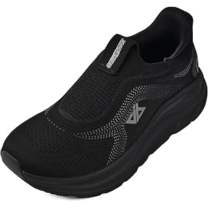 JACKSHIBO Womens Wide Toe Box Shoes Slip on Zero Drop Arch Support Sneakers | Hands Free, Orthopedic, Plantar Fasciitis, Slip