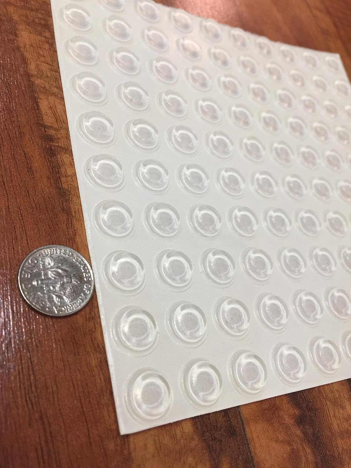 GorillaGrit Pack of 100 Cabinet Door Bumpers - Made in USA - Clear Adhesive Buffer Pads for Cupboards, Drawers, Glass Tops, Cutting Boards, Picture Frames, Small Furniture - Image 3
