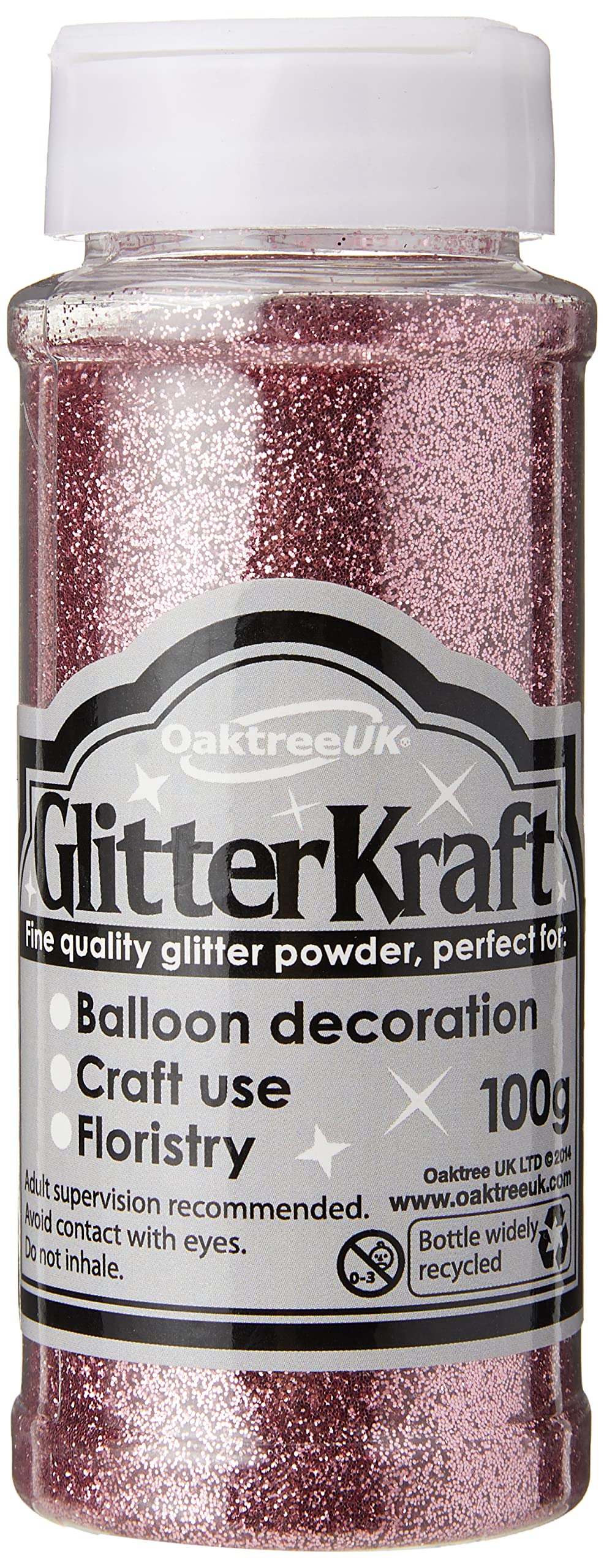 ELEGANZA 25155 Fine Quality Glitter, Light Pink, 3 x 3 x 9 cm