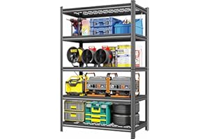 KILISTEELS 72" H Heavy Duty Garage Shelving 5 Tier 2500 LBS Storage Shelves Adjustable Industrial Metal Wire Shelf Unit for Garage,Basement,Pantry,Warehouse,Commercial