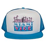 Miami Vice 80s Unisex-Adult One-Size Trucker Hat Aqua/White