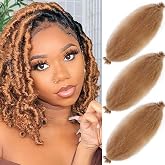 Springy Afro Twist Hair 24 Inch 3 Packs, Afro Twist Hair Pre Fluffed Spring Twist Hair Pre Separated Wrapping Hair for Soft Locs Hair Extensions (24 Inch (Pack of 3), 27#)