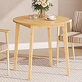 HOOBRO Bamboo Dining Table, Round Dining Table for 2, 27.5" Kitchen Table for Small Space, Writing Table, Easy to Assemble, for Dining Room, Living Room, Office, Kitchen, Apartment, Natural YL71CZ01G1