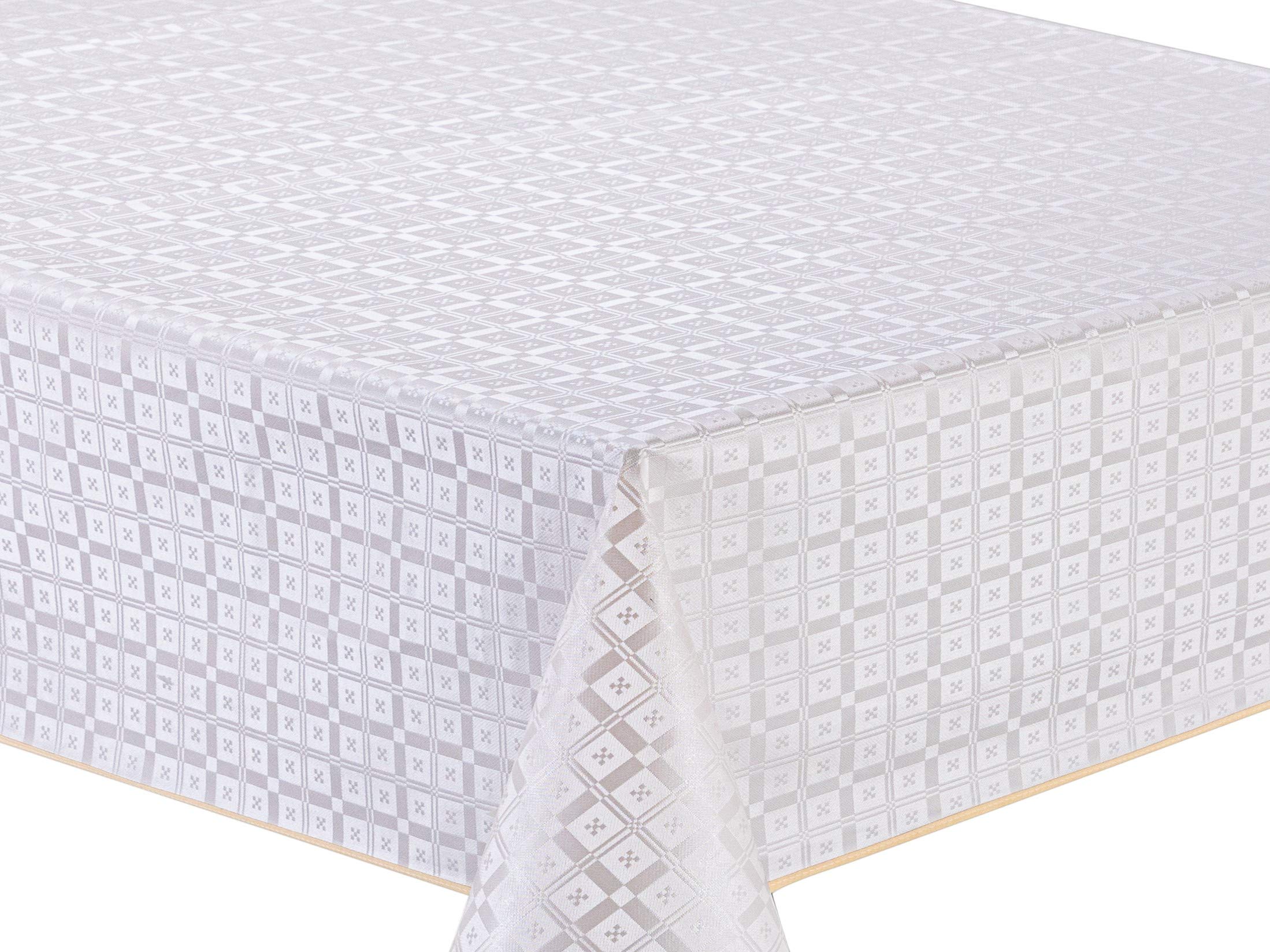 Home Direct Embossed Rectangular Oilcloth PVC Wipe Clean Tablecloth Table Cover 140cm x 180cm 55x70 Beige Grey
