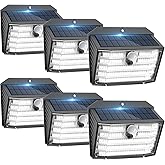 Solar Motion Lights Outdoor, Ultra Bright Solar Fence Lights with Motion Sensor, IP65 Waterproof Security Light 3 Modes, 270&deg; Lighting Angle, Wall Lights for Deck Patio Fence Garage Door (6 Packs)