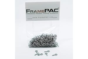 FramePac 200 Pcs Small Eye Screws Heavy Duty Silver Hook Eyes Bolts Eyelet Screw for Hanging Picture Frame Wall Arts Paintings & Home Decoration