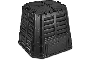 DF OMER Garden Composter Bin Made from Recycled Plastic – 110 Gallons (420Liter) Large Compost Bin - Create Fertile Soil with Easy Assembly, Lightweight, Aerating Outdoor Compost Box – by D.F. Omer