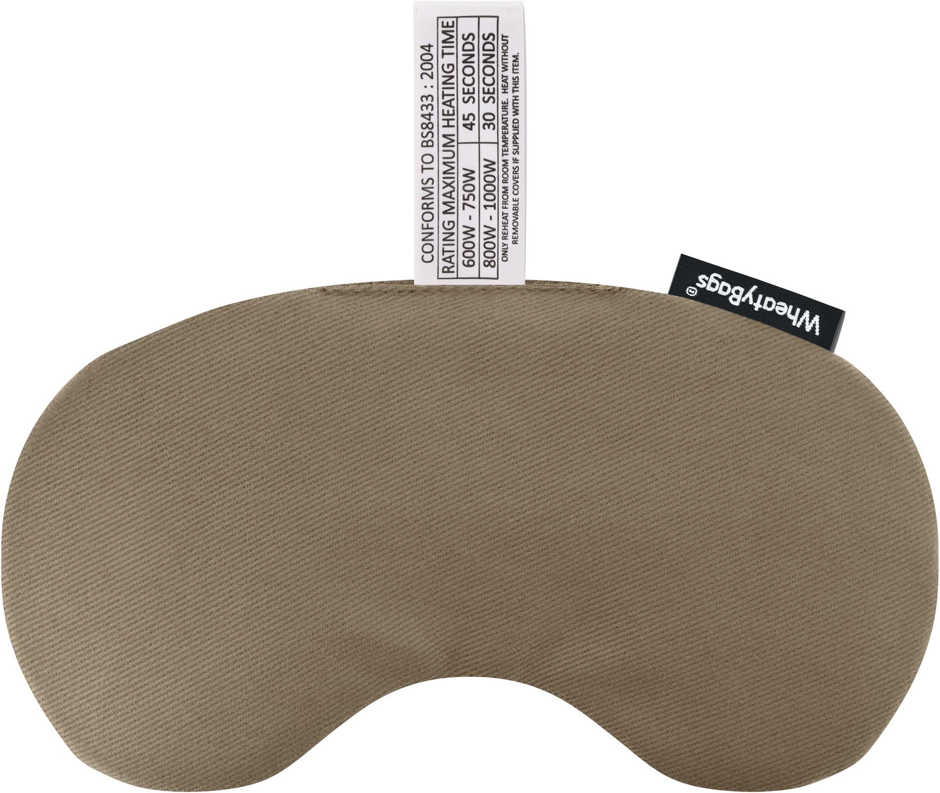 WheatyBags Wheat Bag Microwave Eye Mask Heat Pack and Ice Pack (Premium Cotton Fabric - Mole Brown with Lavender)