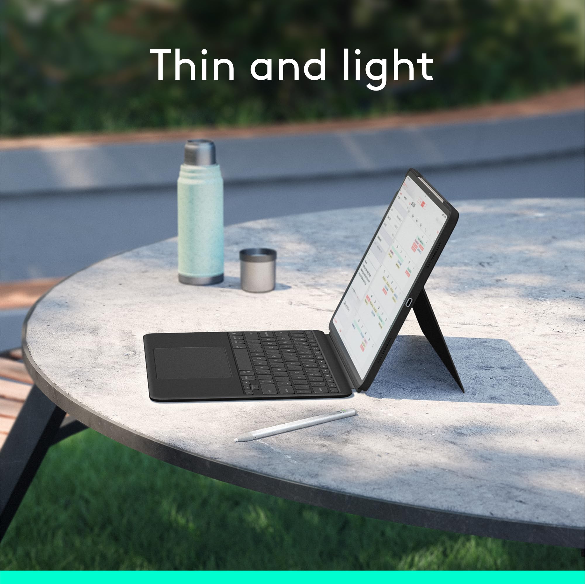 Logitech Combo Touch iPad Air 13 inch Case M2 (2024), iPad M3 & Air Keyboard Case with Kickstand - Midnight Black