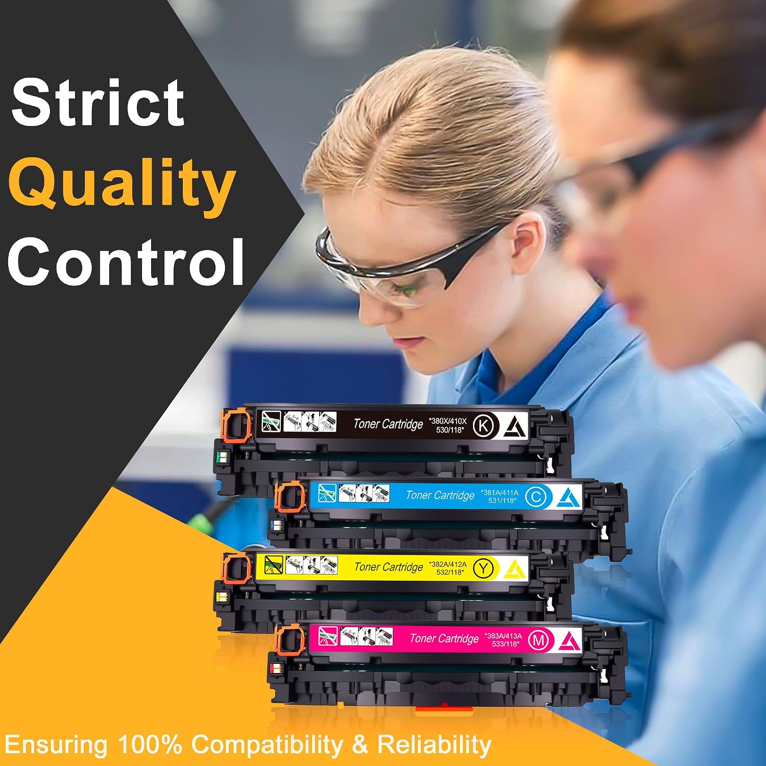 STAROVER 305X CE410X Remanufactured Compatible Toner Cartridge Replacement for HP 305A CE411A CE412A CE413A for HP LaserJet Pro 400 color M451dn M451nw M451dw MFP M475dw M475dn M375nw M351a (4-Pack) - Image 3