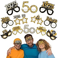 Turypaty 24Pcs 1975 50th Birthday Paper Glasses