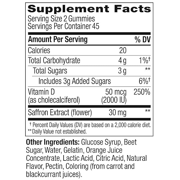 OLLY HELLO HAPPY GUMMY WORMS, MOOD BALANCE SUPPORT, VITAMIN D, SAFFRON, ADULT CHEWABLE SUPPLEMENT, GLUTEN FREE, TROPICAL ZING – 90 COUNT