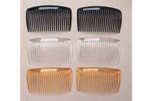 6 Pcs Plastic Hair Side Combs French Twist Comb with 23 Teeth for Women Fine Long Thick Thin Curly Hair Parties Theme Wedding