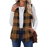 Zeagoo Vest For Women Sleeveless Sherpa Fleece Jackets Lightweight Zip Up Fall Winter Coats With Pockets