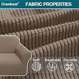 Granbest 3 Seater Sofa Cover High Stretch Non Slip Sand Jacquard Spandex view 4