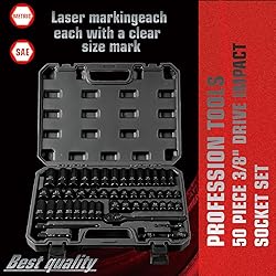 3/8" Drive Impact Socket Set 50-Piece, SAE