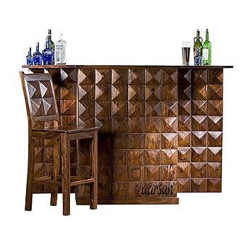 Aarsun Woods Sheesham Handmade Modern Style Wooden Bar Cabinet / Wine Bar Without Chair