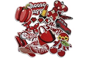 CAZZON Kawaii Cartoon Iron On Patches, Cute Decor Patches for Backpacks, Embroidery Applique Aesthetic Stuff for Clothing, Jackets, Jeans, Hats (Cute11 16 Pcs)
