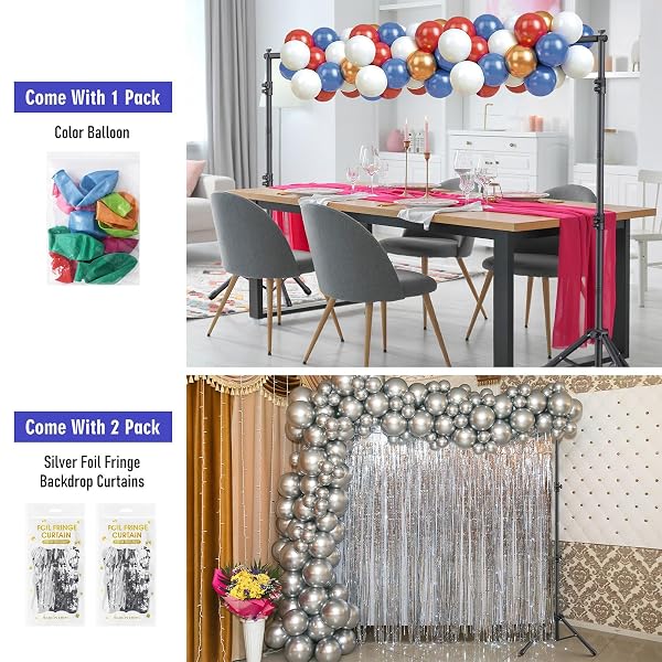 EOCNRHE BACKDROP STAND KIT – 6 WIDTHS, 10X7.5FT ADJUSTABLE BACKGROUND STAND FOR PARTIES & STUDIO PHOTOGRAPHY