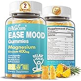 Sugar Free Magnesium Glycinate Gummies 400mg with Ashwagandha, B1, B3, Rhodiola Rosea & Saffron for Support Rest, Mood & Calm