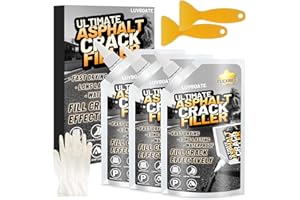 LUVBOATE Asphalt Crack Filler, 4.5LB High Elasticity Driveway Crack Filler, Self Leveling Waterproof Repair Sealant for Driveway, Walkway, Road, Blacktop Concrete Joint, Indoor & Outdoor - Black (74oz)