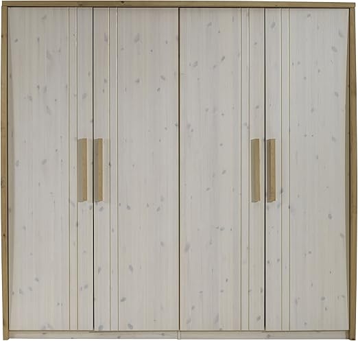 Steens Kleiderschrank 4 Turig Kiefer Massiv Weiss Lasiert Amazon De Kuche Haushalt