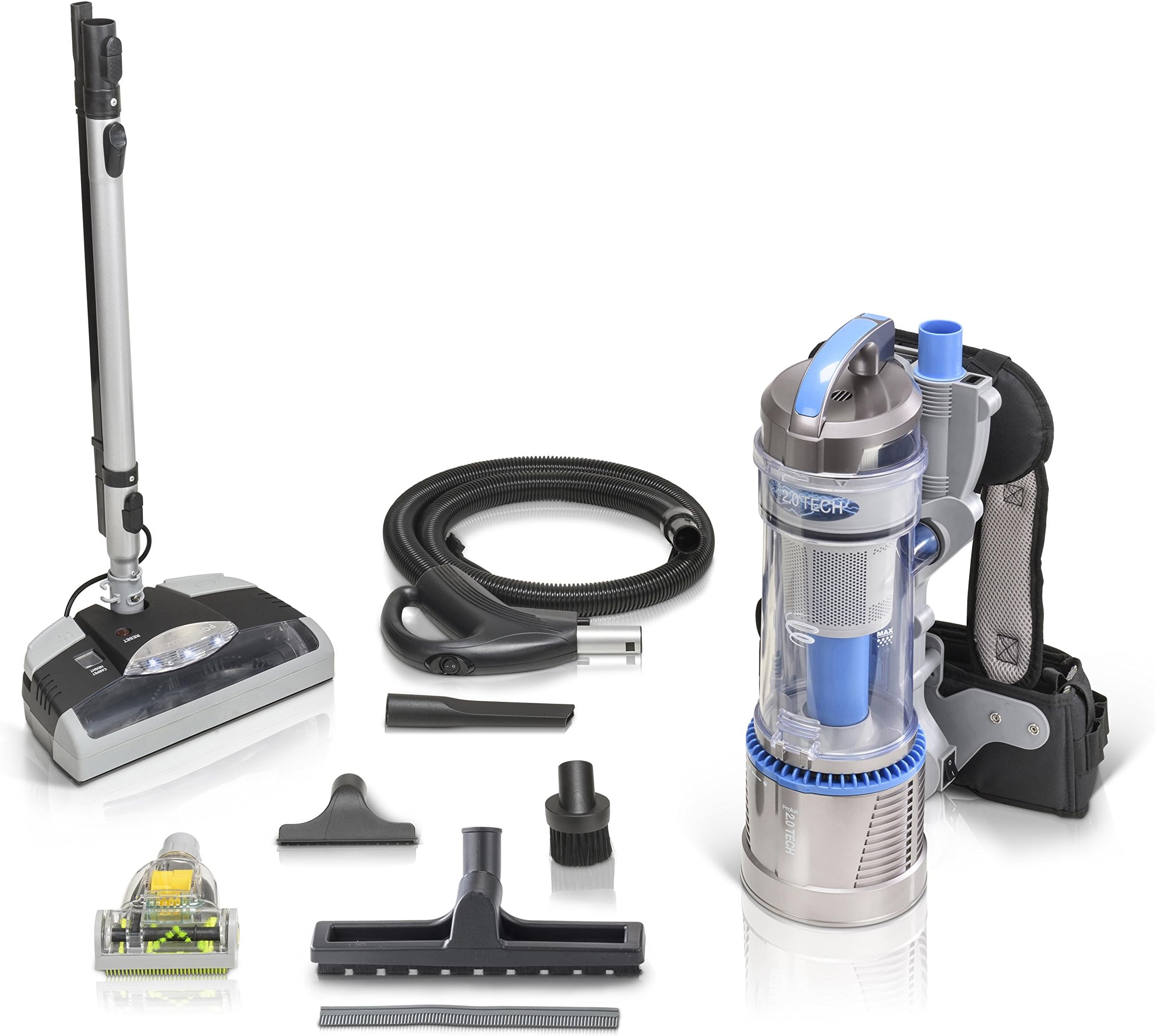Prolux 2.0 Bagless Backpack Vacuum with Electric Power Nozzle for Carpet Cleaning