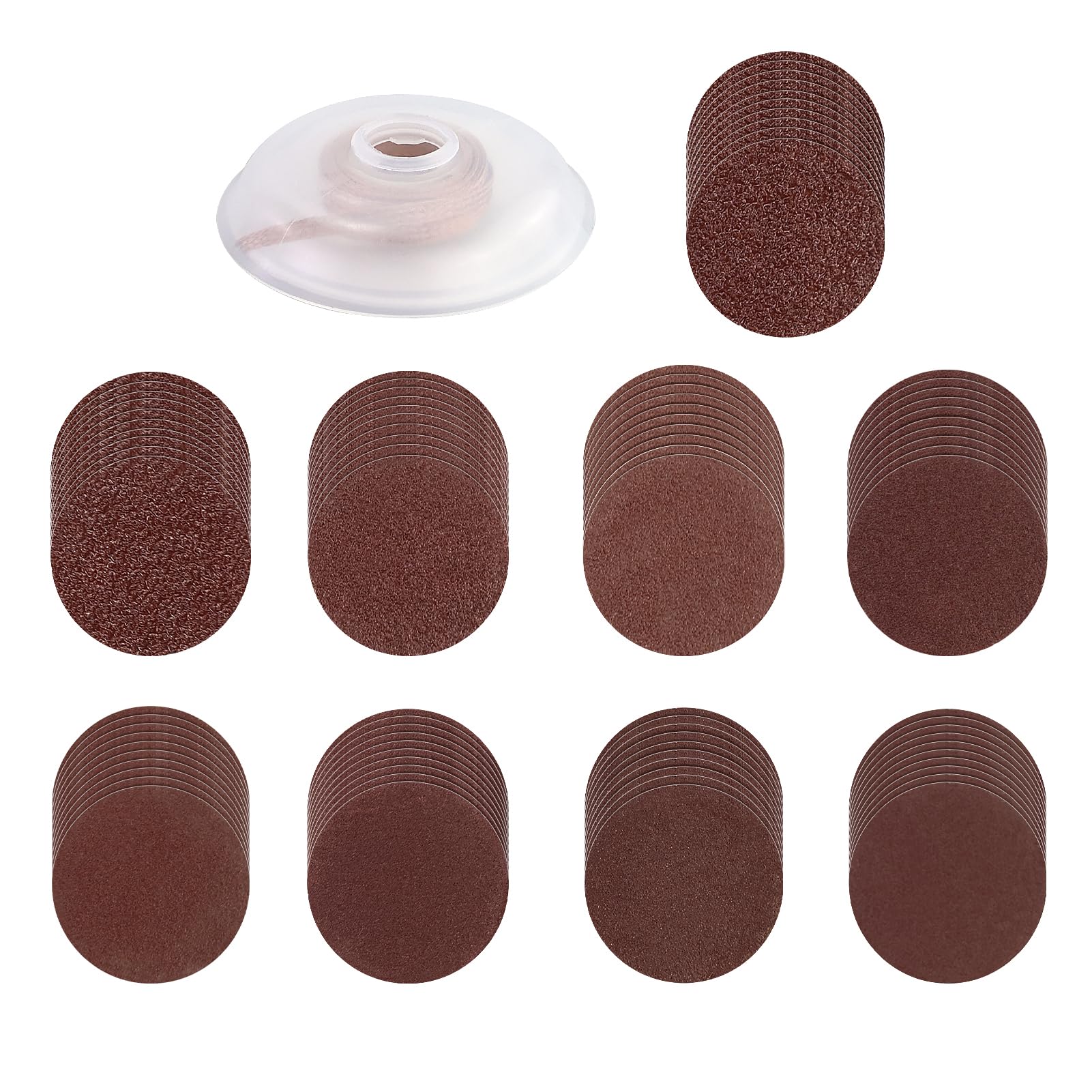 90 Pcs 50mm Sanding Discs, Sanding Pads,Hook and Loop Discs with 1/4" Shank Backing Plate and Soft Foam Buffering Pad, Grit P40/60/80/100/120/180/240/320 Orbital Sander Pads Round Sandpaper