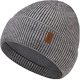 Winter Beanie for Men Women, Cuffed Knitted Fleece Lined Unisex Soft Warm Running Cycling Ski Hat Stocking Beanies Skull Cap