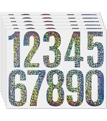 80-Pack Reflective Mailbox Numbers - 3 Inch Self-Adhesive Vinyl Stickers For House Address