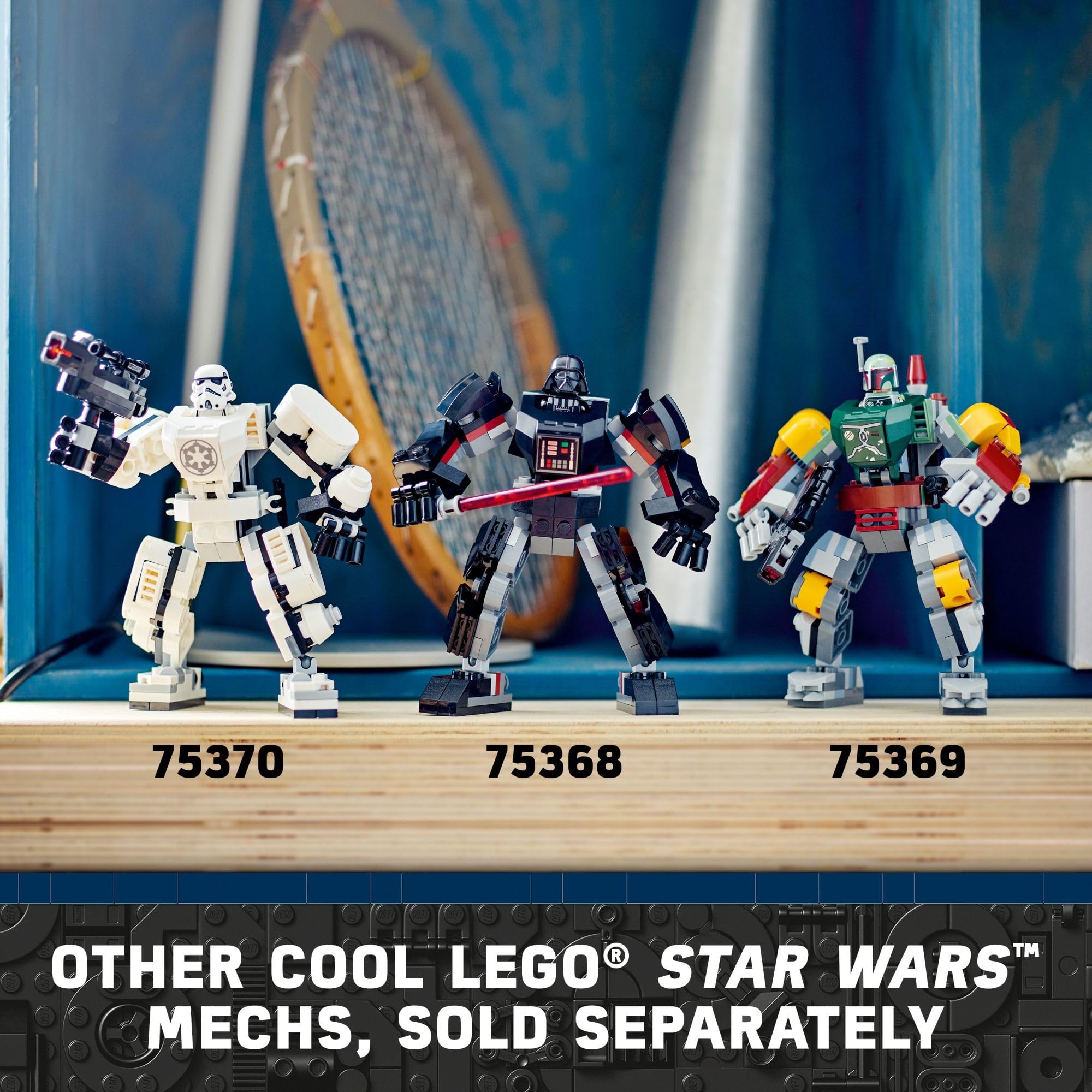 LEGO Star Wars Boba Fett Mech Buildable Star Wars Action Figure, Posable Mech Inspired by The Iconic Star Wars Bounty Hunter, Features a Buildable Shield, Stud Blaster and Jetpack, 75369