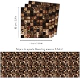 WALPLUS 15cm Metallic Brown Marble Mosaic Tile Stickers Pack of 24 view 6