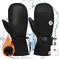 RIGWARL Waterproof Ski Mittens Men Women, 3M Thinsulate Insulated Thermal Snow Gloves with Whole Anti-Slip PU Palm, Windproof Touchscreen Winter Mittens for Cold Weather, Suitable for All Snowsports