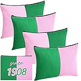 Abbylike 4 Pack Sorority Gifts for Women Cosmetic Bag Sisterhood Gift Pink and Green Party Supplies Makeup Bags Zipper Pouch Bag Witch Themed Gift Accessories for Women