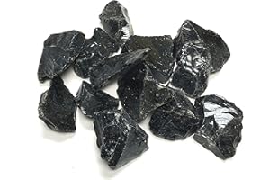 Zentron Crystal Collection Black Obsidian Rough Lot of Stones Large 1" Pieces in Velvet Bag (1/2 Pound)