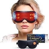 Electric Eye Massage Mask for Dry Eyes Relief, Cordless Heated Vibrating Eye Massager, Fast Heating Relaxation,Silk Sleep Eye Mask,100% Light Block,Light&Portable (Black)