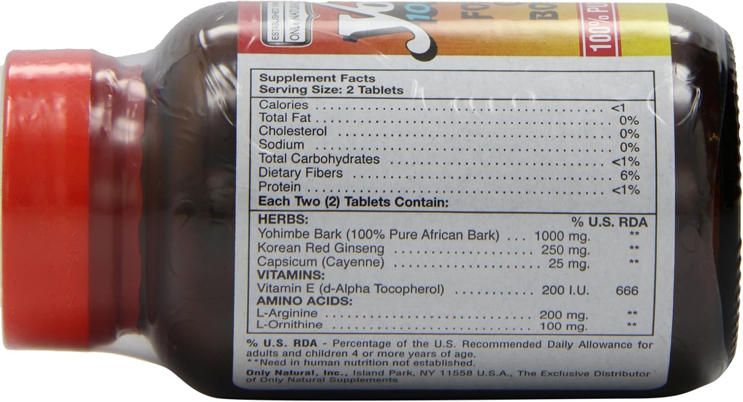 Only Natural Yohimbe 1000 Plus, 60-Count: Health & Personal Care