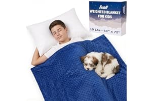 HAZLI Super Soft Weighted Blanket for Kids with Removable Cover - 10 Lbs 48'' x 72'' Comfortable Children Heavy Blanket for Boys and Girls - Comforting Kids Weighted Blanket