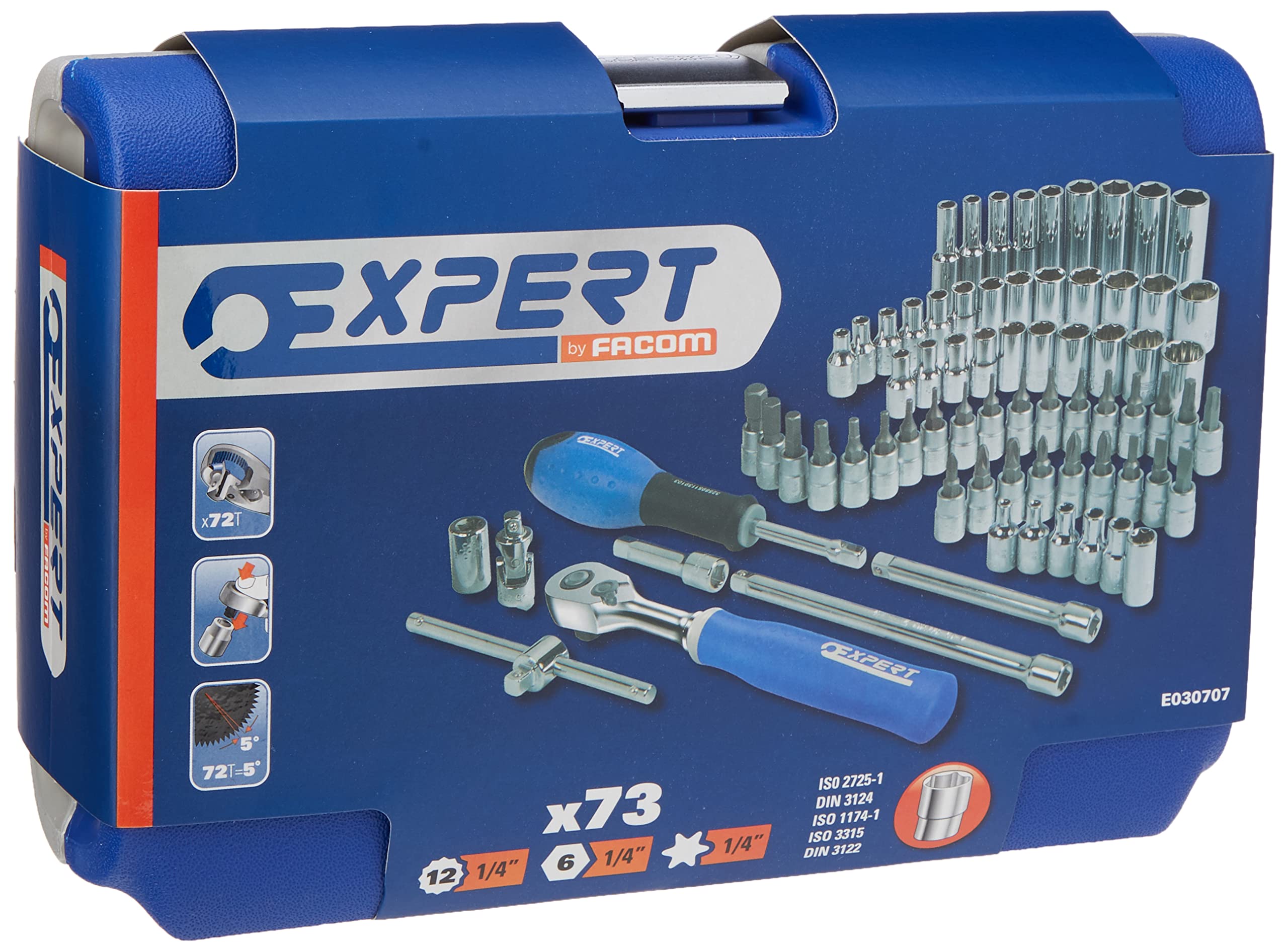 Britool E030707B 1/4-Inch Socket Drive Set (73-Piece)