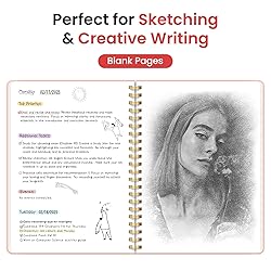 Taja Blank Spiral Journal Notebook for Women