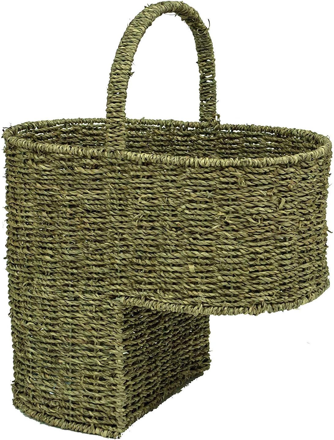 Seagrass Stair Basket/Step Storage Basket with Handle, Large BigaMart