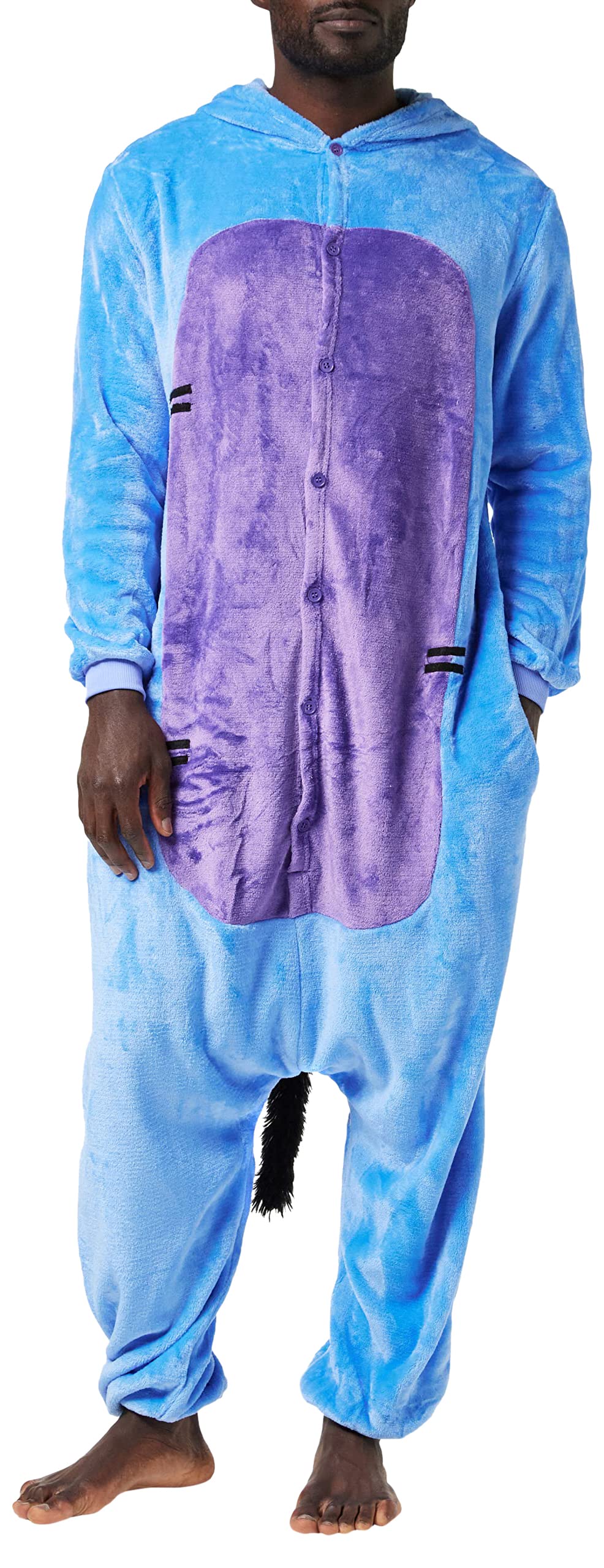 Everglamour 5055601171418 Onesie/Body Suit, Unisex-Adult, Blue, Large