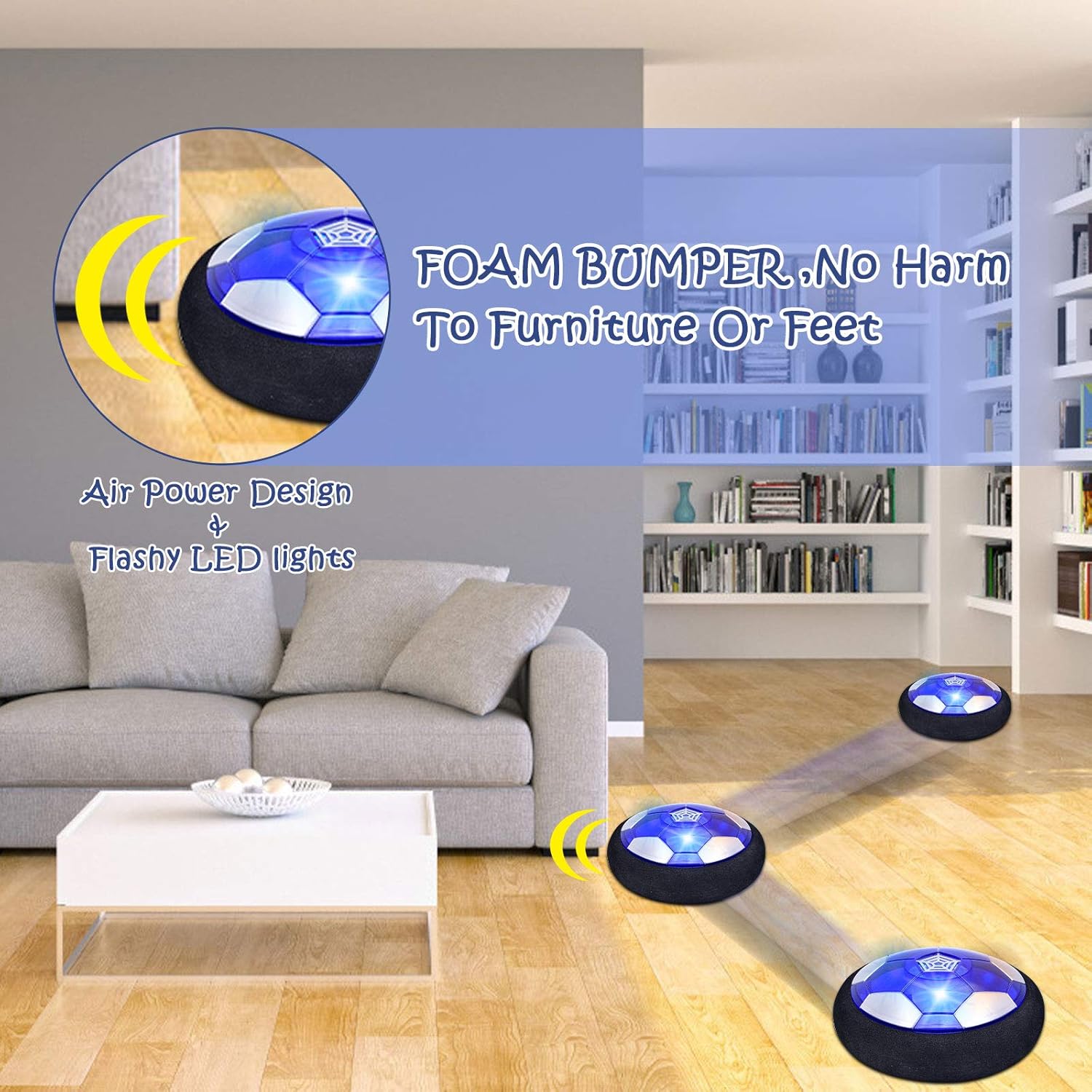 NextX Hover Hockey Soccer Toys for Kids Indoor & Outdoor Games Hovering Hockey Games Rechargeable Soccer Ball with Led Light for 3-12 Year Old Kids: Toys & Games