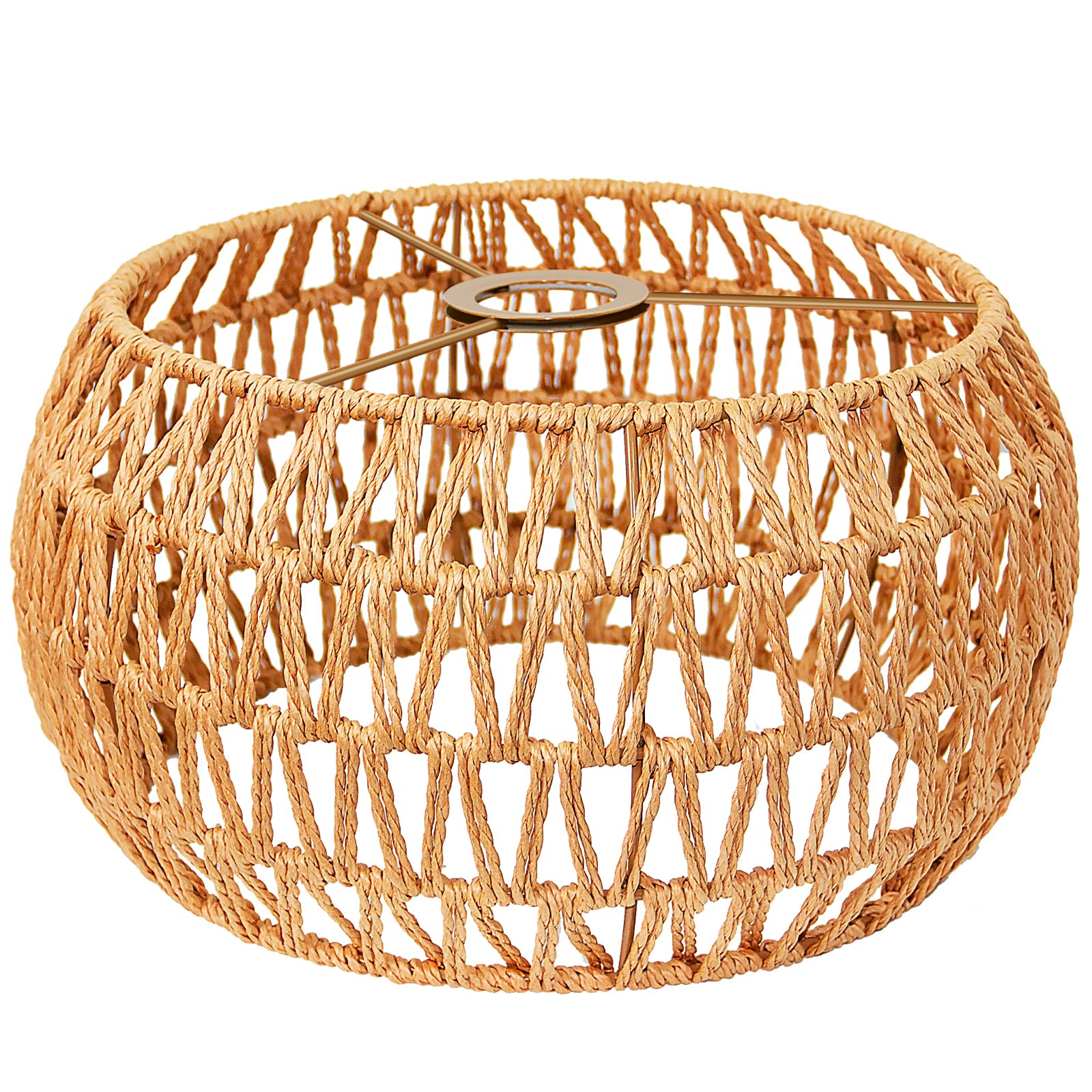 Photo 1 of LUCORUSC Hanging Light Lamp Shades Boho Rattan Lamp Shades, Woven LampShades for Floor Lamps Rattan Pendant Lights Boho Lamp Ceiling Light, Table Lamps, Plug in Pendant Light