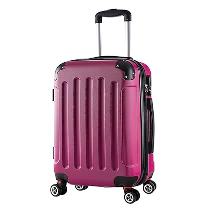 WOLTU RK4201pk, Reise Koffer Trolley Hartschale Volumen erweiterbar, Reisekoffer Hartschalenkoffer 4 Rollen, M/L/XL/Set, leic