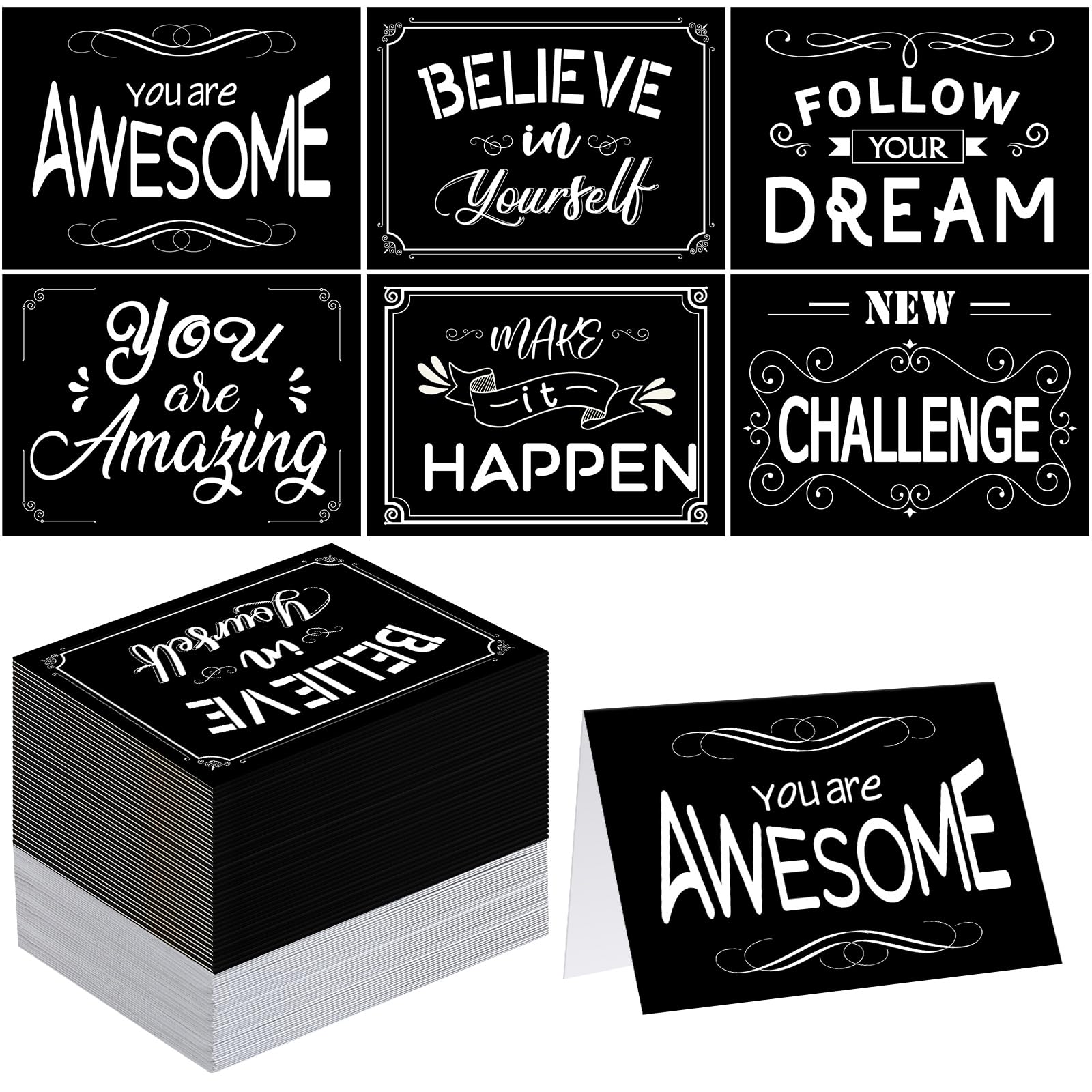 36 Pack Good Luck Cards Bulk Student Gift from Teacher Inspirational Greeting Quote Card with Envelope for Teacher Student Back to School Party